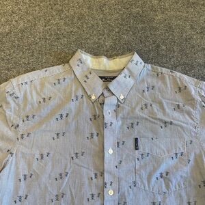 Ben Sherman Blue and White Patterned Casual Shirt